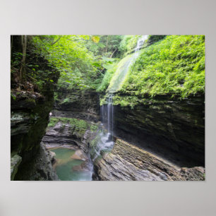 Rainbow Falls, Watkins Glen state park, New York Poster