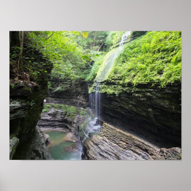 Rainbow Falls, Watkins Glen state park, New York Poster (Front)