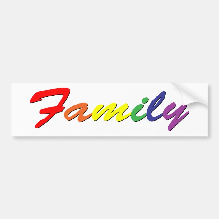 Rainbow Family Bumper Sticker | Zazzle.com