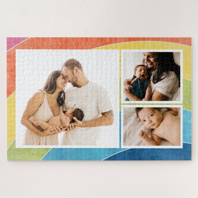 Rainbow Family Photo Collage Jigsaw Puzzle (Horizontal)