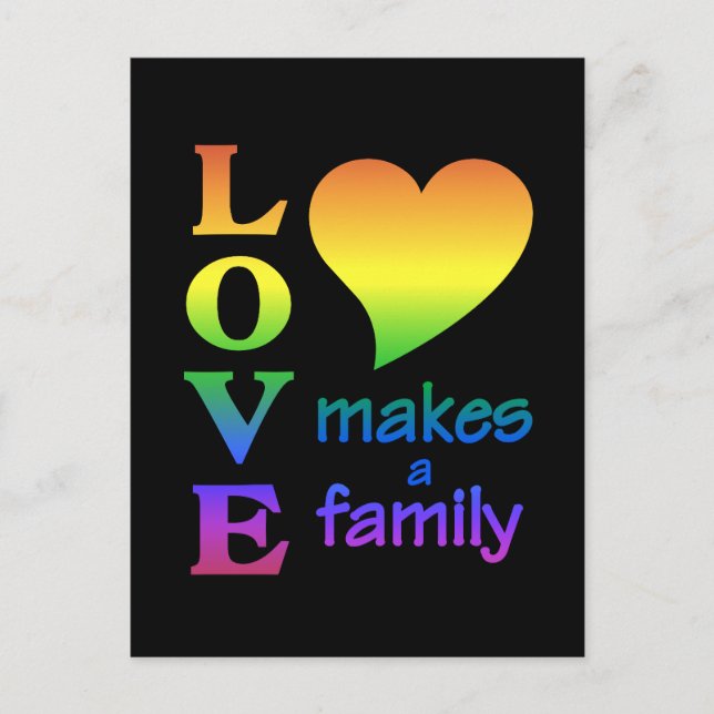 Rainbow Family postcard, customize Postcard (Front)