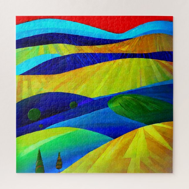 Rainbow Fantasy Hills Landscape Jigsaw Puzzle (Vertical)