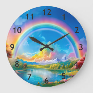 Rainbow Fantasy Large Clock