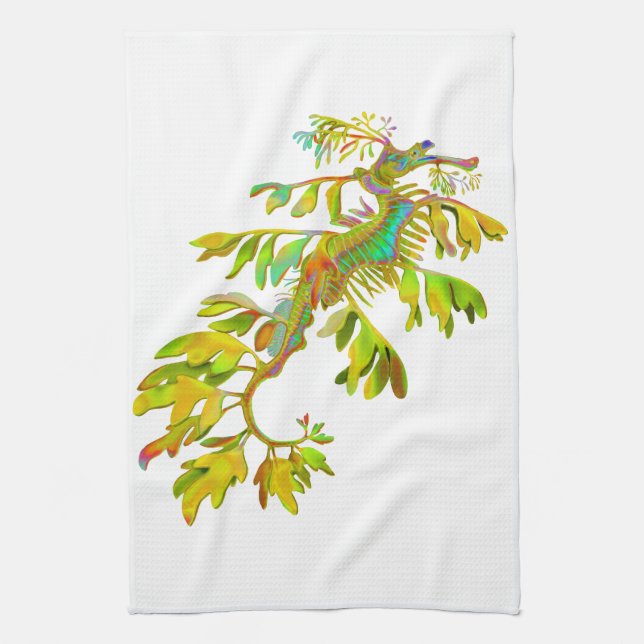 Rainbow Fantasy Sea Dragon Kitchen Towels (Vertical)