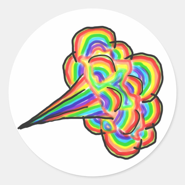 Rainbow Fart Classic Round Sticker (Front)