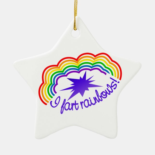 Rainbow Farts ornament, customize Ceramic Ornament (Front)