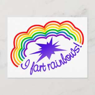 Rainbow Farts postcard, customize Postcard
