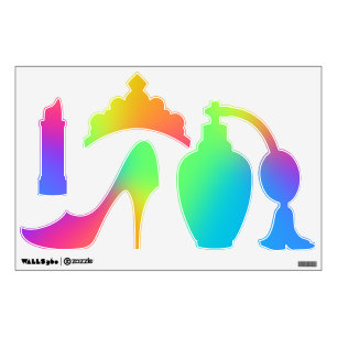 Rainbow Fashion Shapes Wall Decals