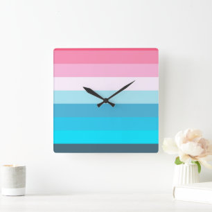 Rainbow Fashion Square Wall Clock