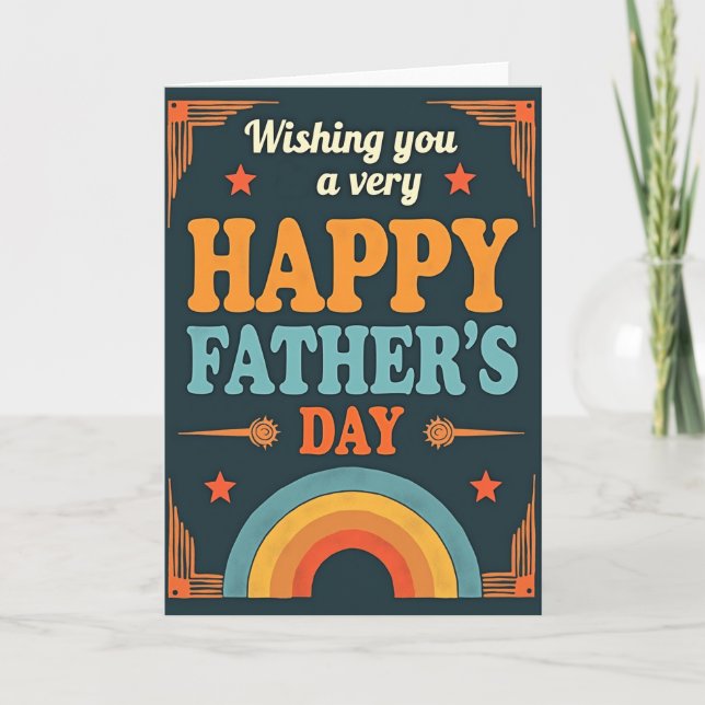 Rainbow Fathers Day Wish Card (Front)