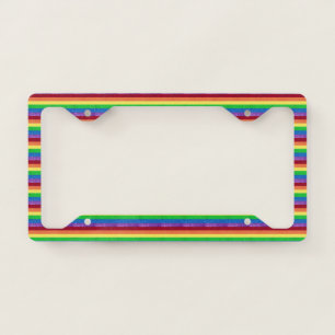 Rainbow Faux Glitter License Plate Frame