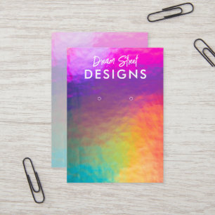 Rainbow Faux Holo Earring Display Card
