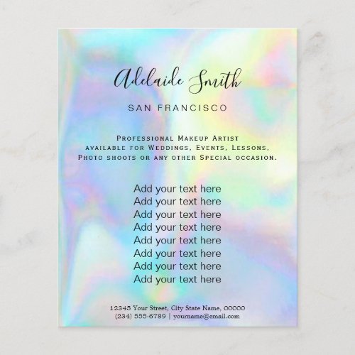 rainbow FAUX holographic style Flyer