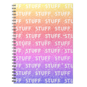 Rainbow Faux Sparkle Stuff 1980s Style Notebook