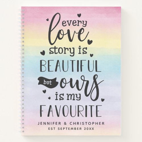 Rainbow Favorite Love Story Couples Scrapbook Notebook