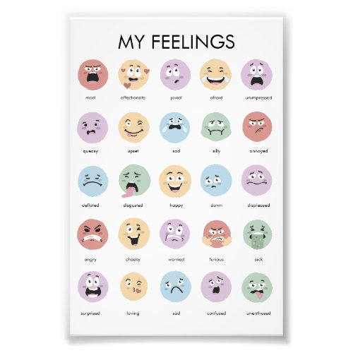Rainbow Feelings Emotions Classroom Decor Photo Print