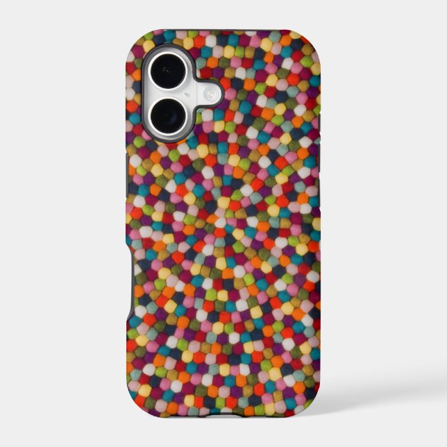 Rainbow Felt Ball Mosaic Rug Case-Mate iPhone Case (Back)