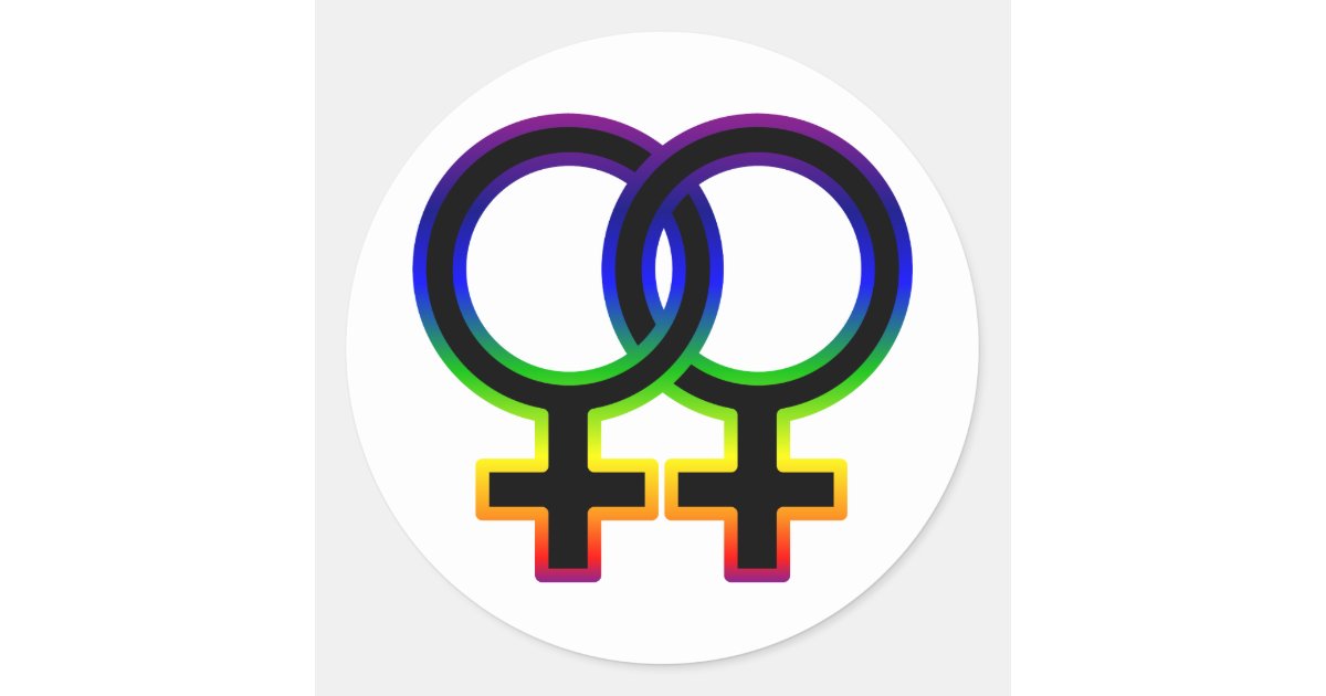 Rainbow Female Homosexual Symbol Classic Round Sticker