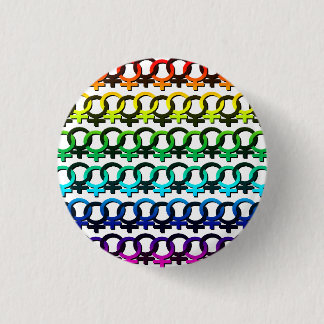 Rainbow Feminist Symbol - Community Chain pattern Button