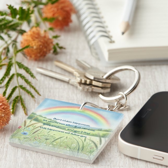 Rainbow / Field & Quote Keychain (Front Right)