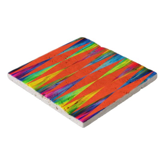 [Rainbow Fiesta] Bright Harlequin Geometric Trivet