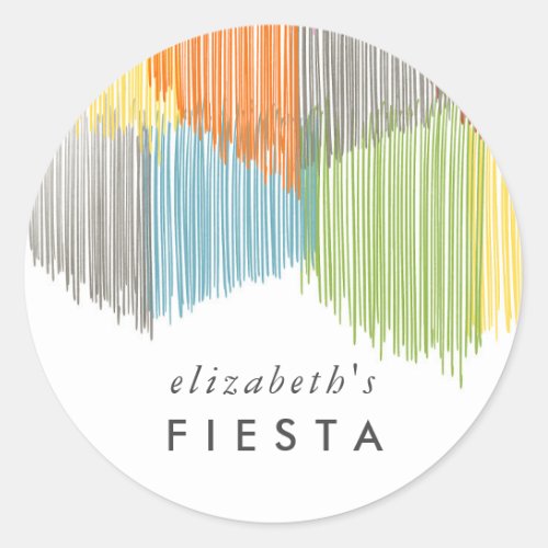 Rainbow Fiesta Fringe Classic Round Sticker