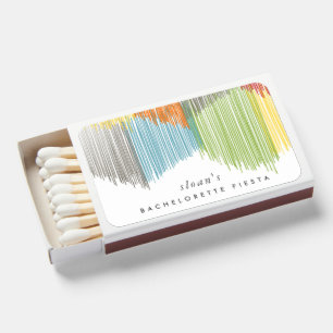 Rainbow Fiesta Modern Fringe Bachelorette Party  Matchboxes