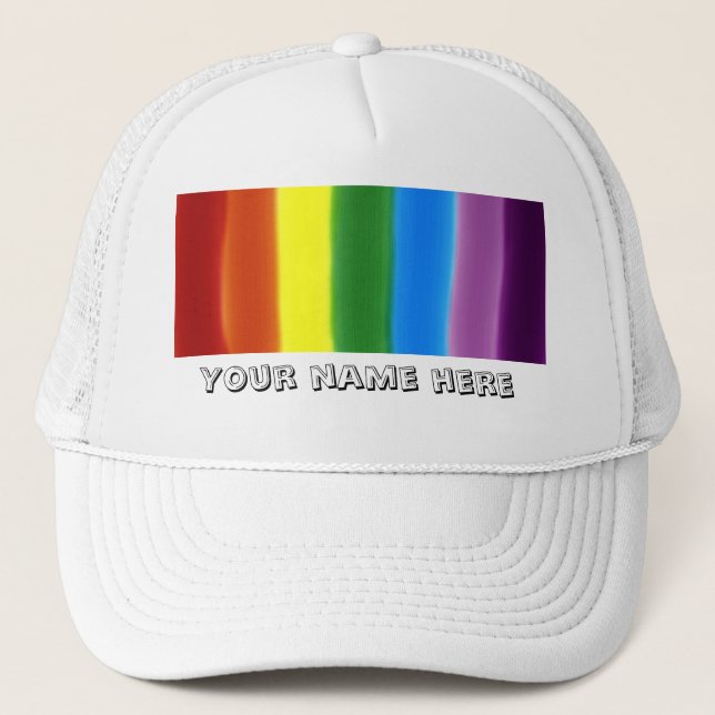 rainbow fill, Your name here Trucker Hat (Front)