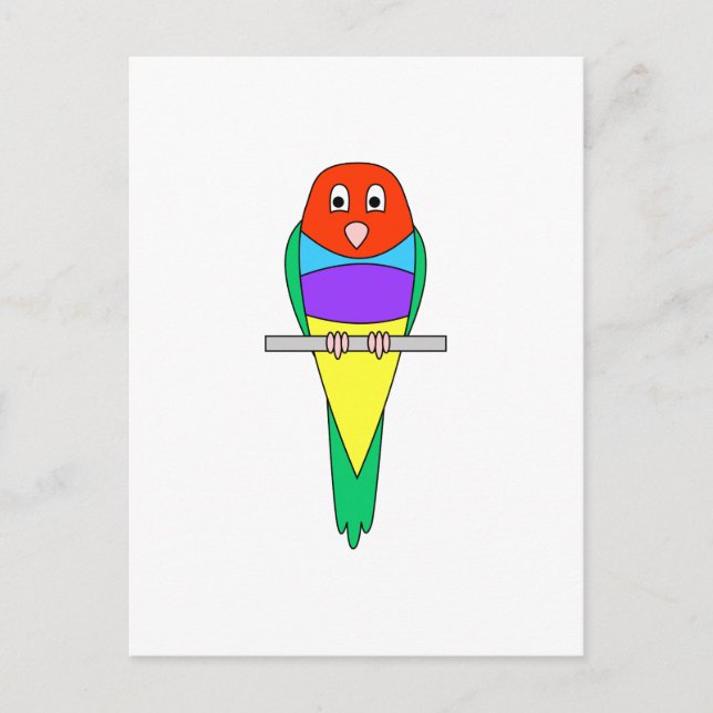 Rainbow Finch Bird. Colorful Gouldian. Postcard (Front)