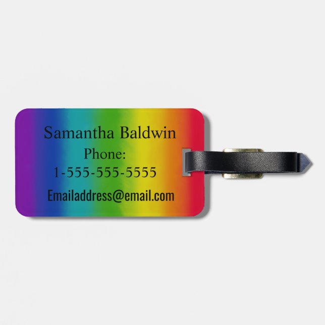 Rainbow Find Joy in The Journey Luggage Tag (Back Horizontal)