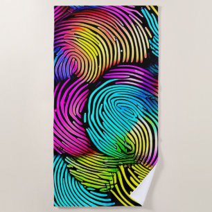 Rainbow Fingerprint Dreams Beach Towel