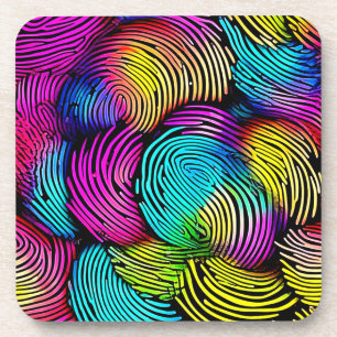 Rainbow Fingerprint Dreams Beverage Coaster