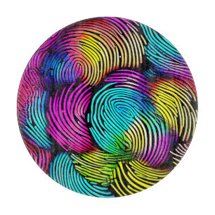 Rainbow Fingerprint Dreams Cutting Board