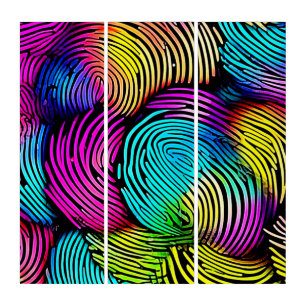Rainbow Fingerprint Dreams Triptych