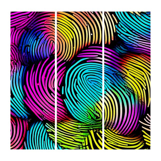 Rainbow Fingerprint Dreams Triptych (Front)