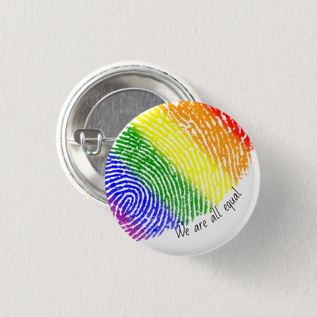 Rainbow fingerprint equal statement badge button (Front & Back)