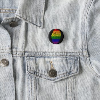 Rainbow Fingerprint Lgbt Pride Pin Button by FROdominatrix at Zazzle
