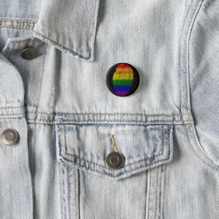 Rainbow Fingerprint Lgbt Pride Pin Button