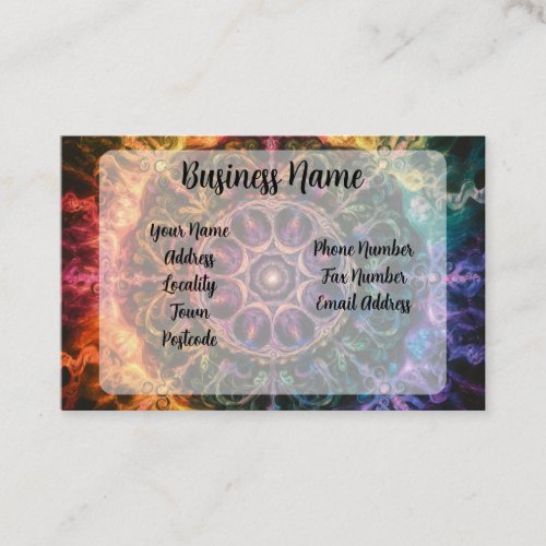 Rainbow Fire Abstract Art Design Business Card