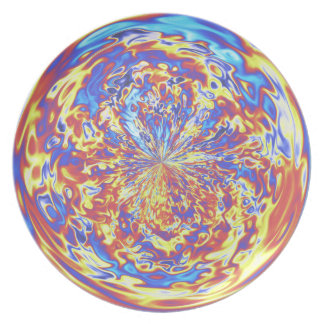 Rainbow Fire Muted Dinner Plate