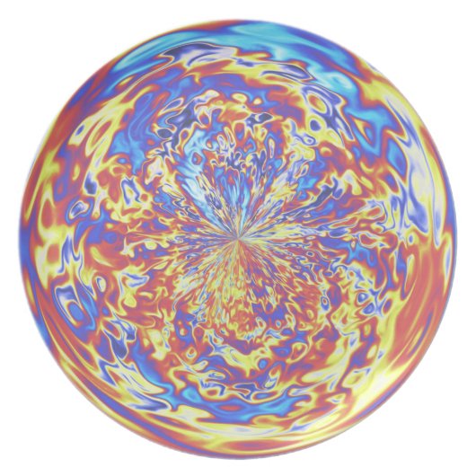 Rainbow Fire Muted Dinner Plate (Front)