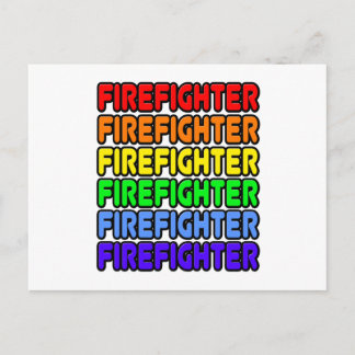Rainbow Firefighter Postcard