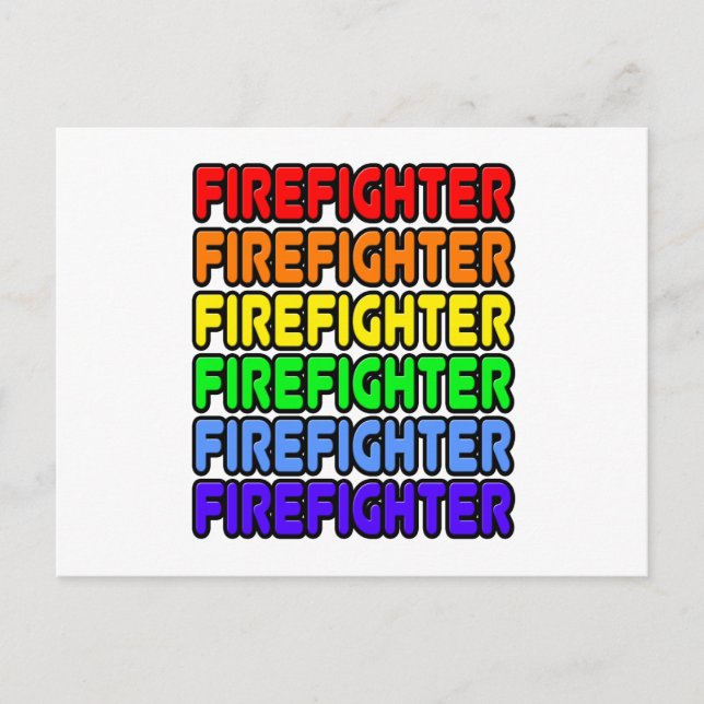 Rainbow Firefighter Postcard (Front)