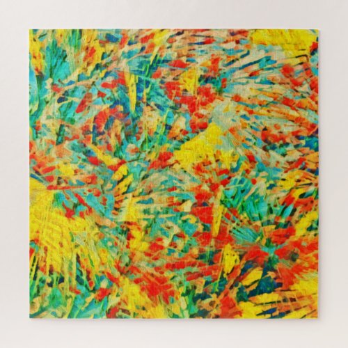 Rainbow Fireworks Celebration Art Abstract Jigsaw Puzzle