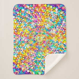 Rainbow Fireworks Sherpa Blanket