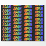 [ Thumbnail: Rainbow First Name "Adam"; Fun & Colorful Wrapping Paper ]