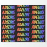[ Thumbnail: Rainbow First Name "Adeline"; Fun & Colorful Wrapping Paper ]
