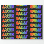 [ Thumbnail: Rainbow First Name "Adrian"; Fun & Colorful Wrapping Paper ]