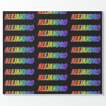 [ Thumbnail: Rainbow First Name "Alejandro"; Fun & Colorful Wrapping Paper ]