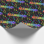 [ Thumbnail: Rainbow First Name "Alejandro" + Stars Wrapping Paper ]